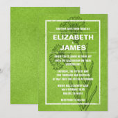 Rustische  Lime Green Wedding Invitations Kaart (Voorkant / Achterkant)