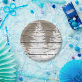 Rustische look Pines personaliseren Papieren Bordje (Feest)