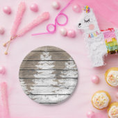 Rustische look Pines personaliseren Papieren Bordje (Feest)