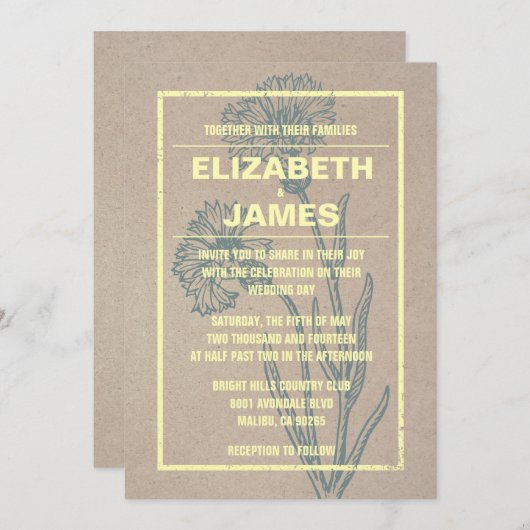 Rustische  Luxury Wedding Invitations Kaart (Voorkant / Achterkant)