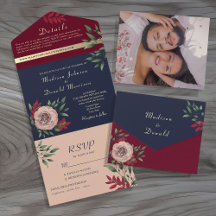 Rustische marine Bourgundy Wedding