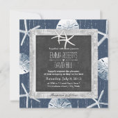 Rustische marine Seashells Wood omwoeld Starfish W Kaart (Voorkant)