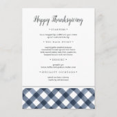 Rustische marinebuffel Thanksgiving Menu (Voorkant)