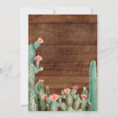 Rustische Mexicaanse Cactus Fiesta Engagement Part Kaart (Achterkant)