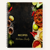 Rustische Mexicaanse recepten voor voedselrecipes Notitieboek (Voorkant)