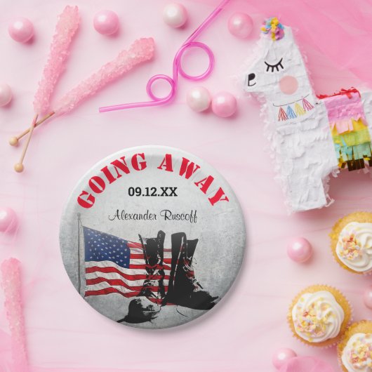 Rustische militaire feestdag papieren bordje (Feest)