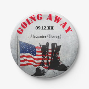 Rustische militaire feestdag papieren bordje