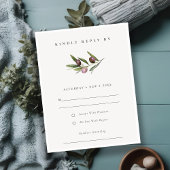 Rustische minimale olijftak Foliage Wedding RSVP
