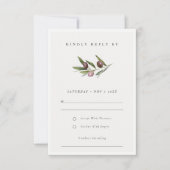 Rustische minimale olijftak Foliage Wedding RSVP (Voorkant)