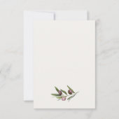 Rustische minimale olijftak Foliage Wedding RSVP Kaartje (Achterkant)