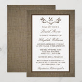 Rustische monogram tak op Vrijgezellenfeest op sch Kaart (Voorkant / Achterkant)