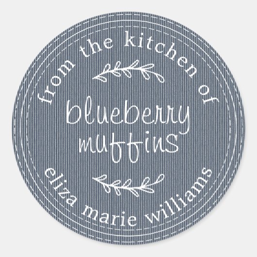 Rustische muggenkreeft Blauwe bosbessen Blauw Ronde Sticker (Voorkant)