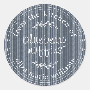 Rustische muggenkreeft Blauwe bosbessen Blauw Ronde Sticker