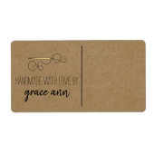 Rustische naai | Aangepaste Needle Kraft-verzendin Etiket (Voorkant)