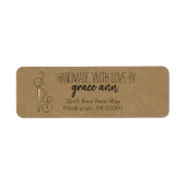 Rustische naai | Adres Needle Kraft Etiket (Voorkant)