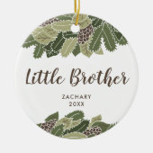 Rustische Natuur Gepersonaliseerde Kleine Broerige Keramisch Ornament (Voorkant)