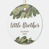 Rustische Natuur Gepersonaliseerde Kleine Broerige Keramisch Ornament (Links)