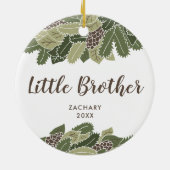 Rustische Natuur Gepersonaliseerde Kleine Broerige Keramisch Ornament (Achterkant)