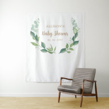 Rustische Natuur Greenery Baby shower Backdrop