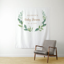 Rustische Natuur Greenery Baby shower Backdrop Wandkleed