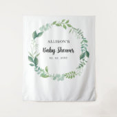 Rustische Natuur Greenery Baby shower Backdrop Wandkleed (Voorkant)