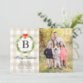 Rustische, natuurlijke kerstfotokaart kaart (Staand voorkant)