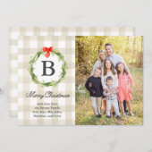 Rustische, natuurlijke kerstfotokaart kaart (Voorkant / Achterkant)