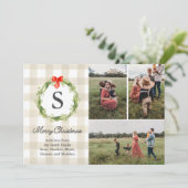 Rustische, natuurlijke kerstfotokaart kaart (Staand voorkant)