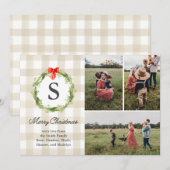 Rustische, natuurlijke kerstfotokaart kaart (Voorkant / Achterkant)