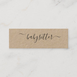 Rustische natuurlijke lijke lappendeken, Babysitter Mini Visitekaartje