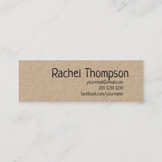 Rustische natuurlĳke lĳke lappendeken, Babysitter  Mini Visitekaartje (Achterkant)