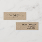 Rustische natuurlĳke lĳke lappendeken, Babysitter  Mini Visitekaartje (Voorkant / Achterkant)