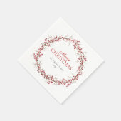 Rustische natuurrode Berry Wreath Merry Kerstmis Servet (Hoek)