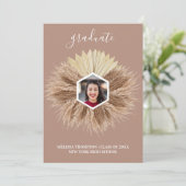 Rustische neutraal waskleuren Afstuderen Kaart (Staand voorkant)