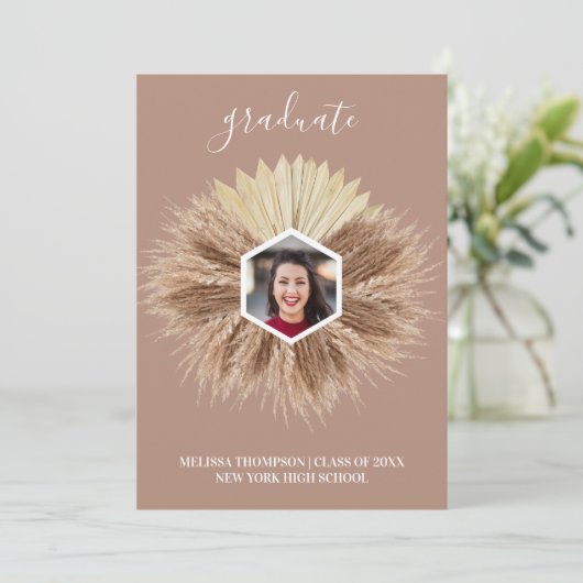Rustische neutraal waskleuren Afstuderen Kaart (Staand voorkant)
