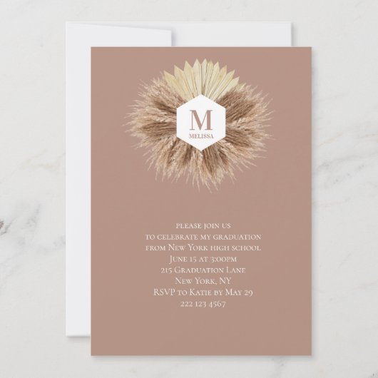 Rustische neutraal waskleuren Afstuderen Kaart (Achterkant)