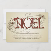  RUSTISCHE NOEL CHRISTMAS PARTIJ INVITATIE KAART (Voorkant)