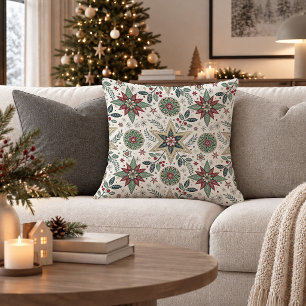 Rustische Noordse Kerst Ornamente Worp Kussen Kuns