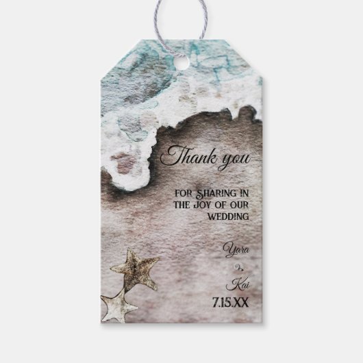 Rustische Oceaan | Beach Destination Wedding Gift  Cadeaulabel (Voorkant)