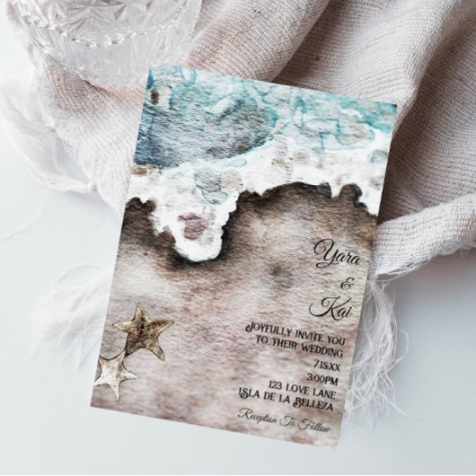 Rustische Oceaan | Beach Destination Wedding Kaart