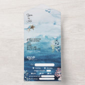 Rustische Oceaan Complete RSVP Weddenschap All In One Uitnodiging (Binnen)