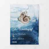 Rustische Oceaan Complete RSVP Weddenschap Drieluik Uitnodiging (Cover)