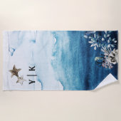 Rustische Oceaan | Steenkoolhanddoek Strandlaken (Voorkant)