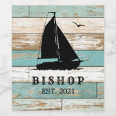 Rustische Oceaan Wijn Etiket (Enkel label)