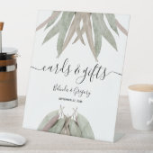 Rustische olifantenkaarten met eucalyptus Leaf Wed Reclamebord Met Voetstuk (Insitu)