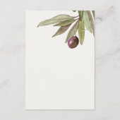 RUSTISCHE OLIJFOLIËLE WATERVERF AFBEELDINGSGEGEVEN INFORMATIEKAARTJE (Achterkant)