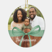 Rustische omloop | Kerstfeest met foto's Keramisch Ornament (Links)