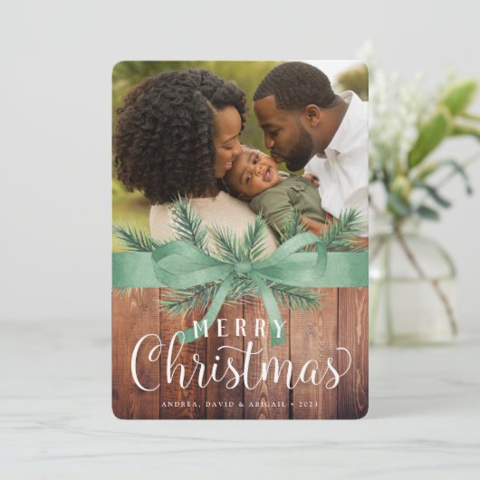 Rustische omloop | Vakantieknopkaart Feestdagenkaart (Staand voorkant)