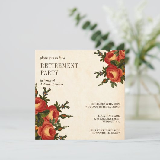  Rustische Oranje PARTIJ Kaart (Staand voorkant)