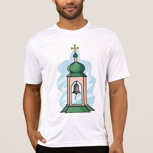 Rustische Orthodoxe Kerk Klokkentoren T-shirt (Voorkant)